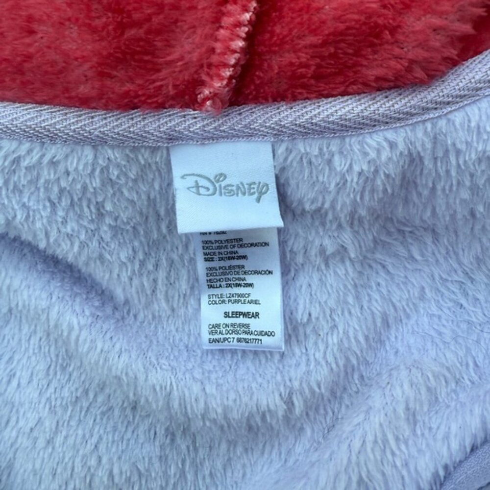 Disney Ariel Little Mermaid Adult Size 2XL XXL Hooded Pajamas Costume Union Suit - Picture 9 of 9